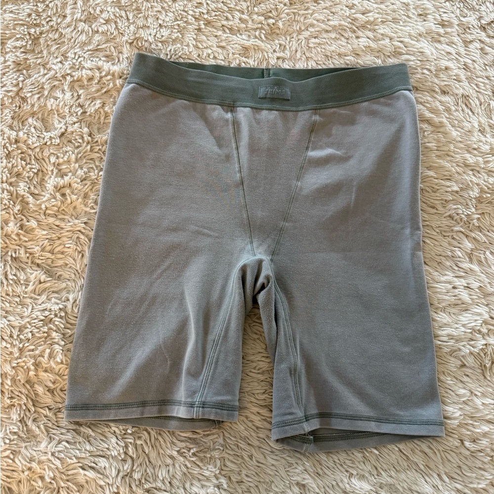 SKIMS Women's Blue Gray Boxer Brief style  Bike Shorts
